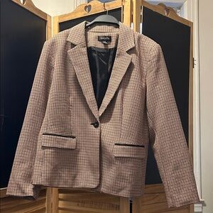 Vintage Stylish Women's Checkered Blazer